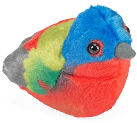 Wild Republic Audubon Birds Painted Bunting Plush with Authentic Bird Sound, Stuffed Animal, Bird Toys for Kids & Birders