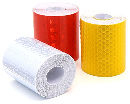 GIZGA 3PCS Reflektierende Klebeband 5cm x 3m Reflektorklebeband Reflektorband Selbstklebend Warnung Reflektierende Aufkleber für Fahrrad Fahrzeuge Straße Motorrad