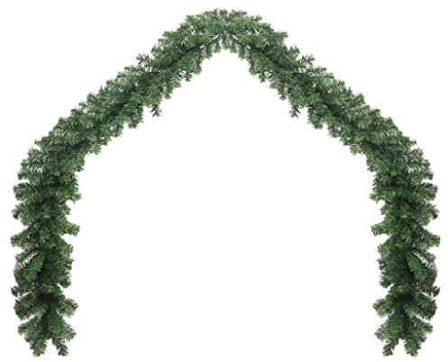vidaXL Ghirlanda di Natale Verde Folta PVC 5 m Decorazione Natalizia Addobbi