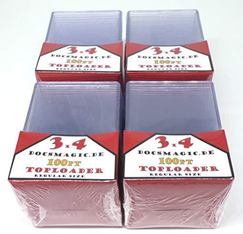 docsmagic.de 4 x 25 Toploader Extra Thick 100pt - 3 x 4 - Standard Size - 70 x 96