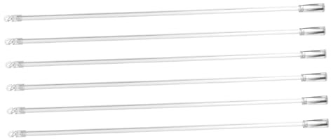 YARNOW 6Pcs Transparent Venetian Blind Rods 17 Inch Curtain Pull Rods with Hooks Lightweight Window Blind Accessories for Vertical Blinds Replacement