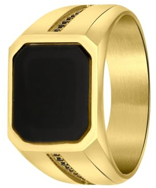 Lucardi - Herren Plattierter Ring - Schmuck - Geschenk Gold