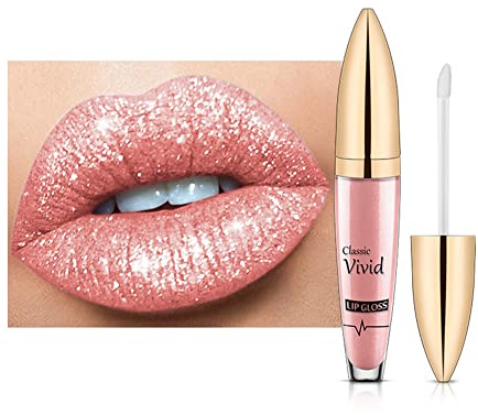 ISAKEN Professional Makeup Lipgloss mit glänzendem Finish, Lipgloss Glitzer 24 Stunden Feuchtigkeit Lippenöl Lippe Gloss Lipliner Long Lasting Moisturizing Lippenstift Kosmetik Make up