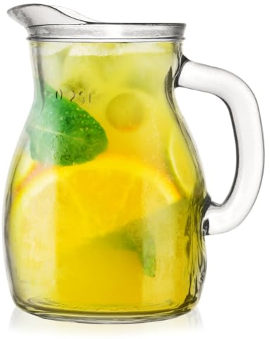orion group Wasserkanne 250 ml Wasserkaraffe Glaskaraffe Glas Karaffen | Glaskanne mit Griff Wasserkrug Wasser krug Wasserbehälter Water carafe