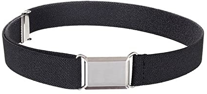 WannGe Kids Buckle Belt Kid Adjustable Elastic Belt Boy Stretch Belt for Children Boys Girls - Black
