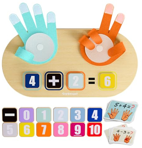 TOP BRIGHT Educational Learning Number Toy for Toddler - Finger Counting Math Toys, Homeschool Supplies for Math Manipulates, Number Counting Blocks for Kids, Montessori Toy for 3 Year Old