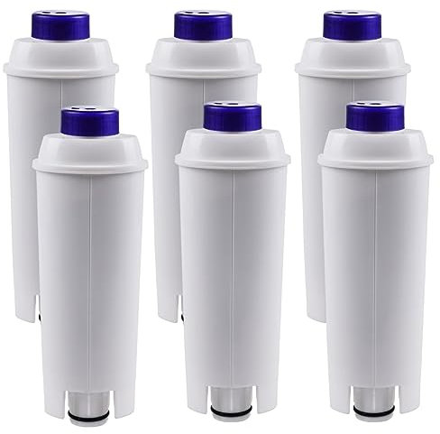 Finest-Filters Coffee Machine Water Filter for DeLonghi DLSC002 Water Filter for De'Longhi ECAM, ETAM, EC, BC Series, SER3017, 5513292811 (6 Pack)