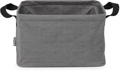 Brabantia - Panier à linge pliable 35L - Résiste à l'eau pour linge sec et humide - Pour le rangement de vêtements/linge - Poignées souples - Lavage de vêtements - Accessoire de maison - Pepper Black
