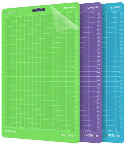 REALIKE Schneidematte für Cricut Joy Xtra Schneidemaschine 8.5X12inch 21.6 cm x 30.5 cm Variety Grip Matte Blau Grün Lila Klebende Schneidematten