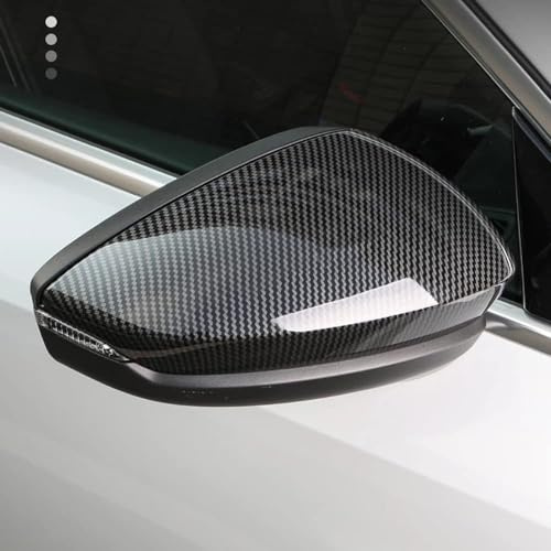 QUHOGJU Außenspiegel Abdeckung Auto-Rückspiegel für Audi A3 8Y 2021, Rückspiegel Dekorative Flügel Kappen Gehäuse Automotive Auto Zubehör Rückspiegelgehäuse Zubehör,A/Carbon Fiber Look