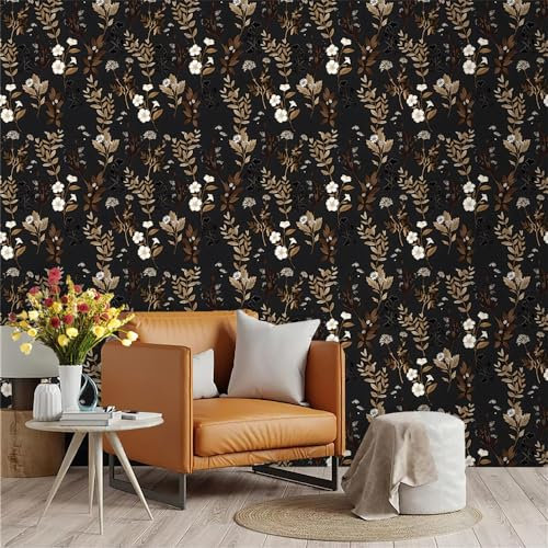 Selbstklebende Tapete Schwarz Braun Weiß Strukturtapete Wandtattoo Schlafzimmer Tapete Selbstklebend Vliestapete Wallpaper for Living Room Tapeten Langlebig Wandschutzfolie 45x300cm