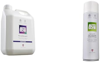 Autoglym Polar Blast, 2.5L - Thick Snow Foam Pre-Wash pH Neutral Car Cleaner, White & Hi-Foam Interior Shampoo, 450ml - Care Care Spray Cleans and Freshens Fabric Seats, Carpets, Vinyl, and Plastic