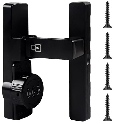 90 Degree Mechanical Password Door Lock, Luminous Barn Door Lock | Safety Sliding Barn Door Lock Security Door Latch Hardware for Barn, Garden, Bathroom, Cabinet, Window, Sliding Door Black