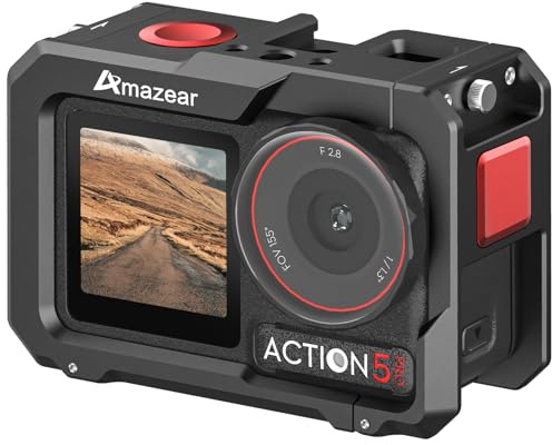 AMAZEAR Metallkäfig für DJI OSMO Action 5 Pro Zubehör | Osmo Action 4, Action 3, DJI Action3 Action4 Action5 Pro Multifunktionale Schutzhülle Aluminium Gehäuse Abdeckung Combo Kit