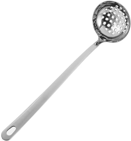 MAGICLULU Cucharón De Sopa Ranurado De Acero Inoxidable 304 Grande Colorido Utensilio De Cocina Duradero Adecuado Para Uso Doméstico y Comercial 7 Cm De Diámetro Diseño Orificio Para Colgar