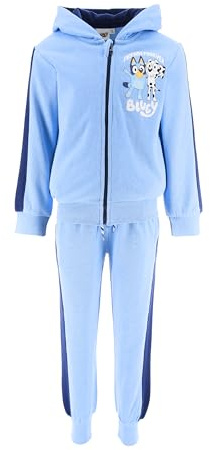Bluey Chandal para Niños, Conjunto 2 Piezas para Niñas, Sudadera con Capucha y Pantalones, Traje Deportivo, Regalo para Niños, Talla 5 Años | Azul