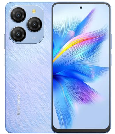Blackview 5G Smartphone Débloqué Shark 9, 24 Go+256 Go, 6,67 HD+ Ecran 90 Hz, Camera 50 MP, Batterie 5000 mAh, Dual SIM 5G, Téléphone Portable Android 14, Haut-Parleur Smart-K Box, GPS NFC Bleu