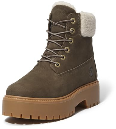 Timberland Stivale impermeabile da donna Stone Street Mid Warm foderato, Marrone scuro pieno fiore, 6.5