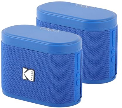 KODAK SoundDBRIX Portable Wireless Speakers - Connect up to 100 Speakers - Magnetic Dock and Powerful Sound 5W - 3H Battery Life - Blue