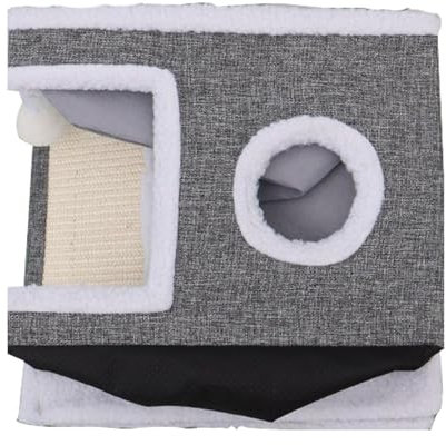 Katzenhöhlen Faltbare Katzenhäuser Vielseitig Warme Höhle Nest Katze Bequeme Dämpfung Geschlossener Raum 40x40x31cm 31cm Schwarz Für Winter Katzenbett