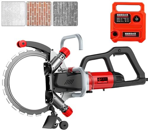 QUTBAG Sierra eléctrica para hormigón, Sierra Circular sin escobillas, cortadora de Pared con Hoja, Sierra cortadora ranuradora de Anillo con Ranura para Pared con Profundidad de Corte de 270 mm