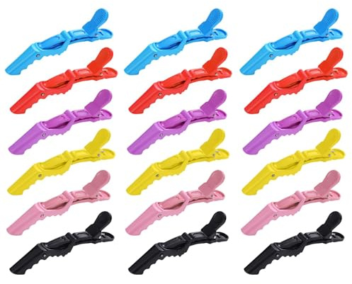 Pinces Cheveux Crocodiles 30 Pièces Barrette Coiffeur Professionnelle,pinces à cheveux professionnelles en plastique pour femmeavec poignée antidérapante et grandes dents pour un coiffage facile.