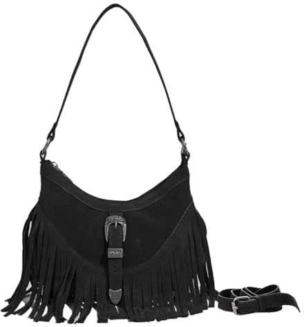 Sunwel Fashion Small Western Fringe Underarm Purse Mini Hipppie Shoulder Bag with Tassel for Women