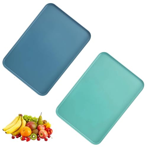 2 Piezas Bandejas Plastico Bandeja para Comida Rápida Rectangular Bandejas | para Servir Antideslizante para Cocina, Salón, Comedor, Cafetería, 30,5 cm X 22cm