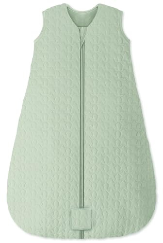 Unnivoll Schlafsack Baby Winter 2,5 Tog Baby Schlafsack 12-18 Monate Baumwolle Babyschlafsack Neugeborene Winterschlafsack Baby Warm und Weich 84 cm für Jungen Mädchen Grün