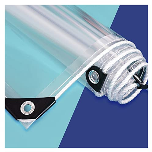 QHLTY Bâche Transparente à œillets, Bâche de Couverture imperméable en PVC avec des Œillets Résistant Aux Déchirures pour Le Camping, Greenhouse des Plantes, Voitures Pavillon(5x8ft/1.5x2.5m)