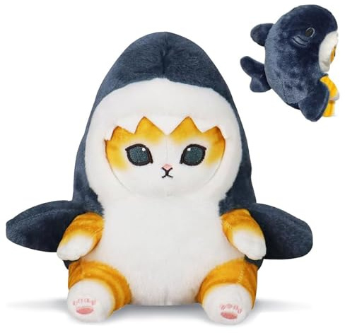 Hai Katze Kuscheltier, 22cm Hai Katze Plüschtier, Shark Cat Plush, Hai Katze Plüschtier, Katzen Kuscheltier, Hai Katze Stofftier, Hai Katze Plüsch Spielzeug, Hai Katze Puppe, Geschenk für Kinder