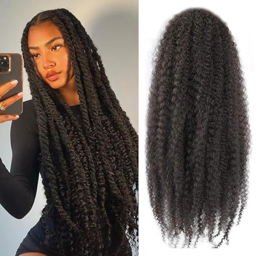 XIIMENALU Trenzas de pelo trenzado tipo Marley, afro rizado y cubano, trenzas de pelo sintético senegalés para mujeres (4#, 56 cm/lote de 3 unidades)