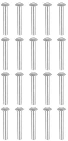 QUARKZMAN 50Pcs Remaches Cabeza Brasero M5 X 30mm Plateado | Remaches Aluminio Cabeza Abovedada Sólida, Para Unión Y Reparación Barcos Maquinaria Aviones