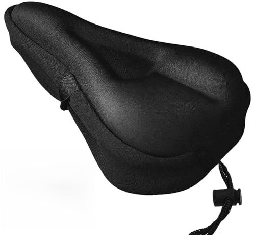 Lepat Bike Seat Cushion Cover, Gel Padded Bike Seat Saddle Cover for Men Women Extra Soft Memory Foam Cushion Cover Suitable for All Bike(Black)