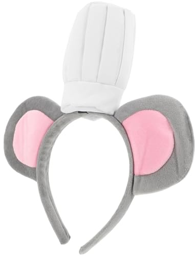 Sewroro Mausohren Stirnband für Damen und Herren Weihnachtsmützen Geburtstagsmützen für Tiermützen Graue Mausohren für Erwachsene Rattenohren-haarreif Mauskostüm