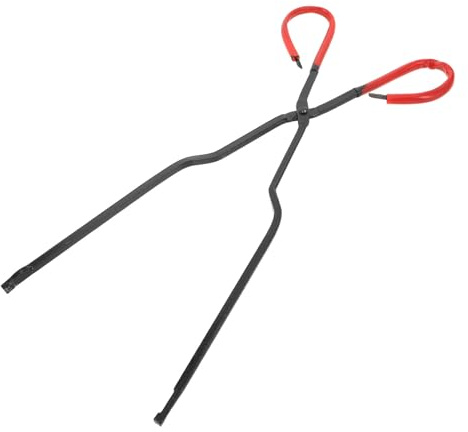 Pinzas para Leña de 43cm, Metal y Plástico, Negro para Exteriores