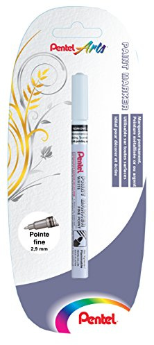 Pentel MSP10x1 W - Pennarello decorativo Permanente, punta fine, colore: Bianco