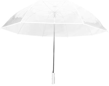 SMATI Großer Regenschirm Golf Transparent - Solide; Durchmesser= 124cm; Automatische Öffnung; Gemischter Regenschirm; Für 2 Personen; Ideal für Hochzeiten; Gesäumte Farbe WEISS.