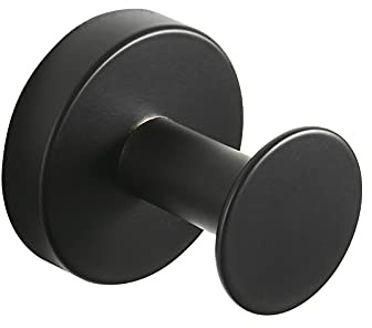 WOMAO Schwarz Wandhaken, Matt Bohren Garderobenhaken Handtuchhaken Garderobe Rund Bad Handtuchhalter Badezimmer Wandmontage Wand Küche Kleiderhaken