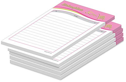 PRICARO Einkaufsliste Speed, magnetisch, rosa, A6, 25 Blatt, 5 Stück