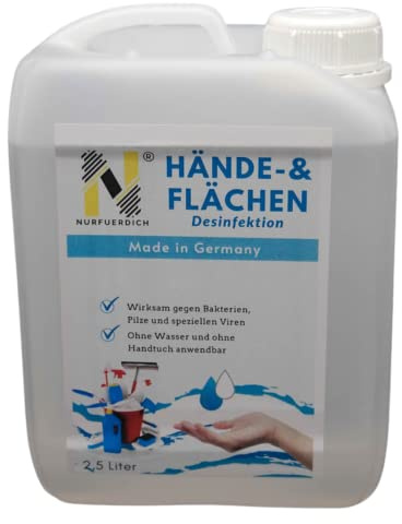 NURFUERDICH 2,5 Liter Hände- Desinfektionsmittel Alkohol