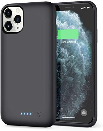 iPosible Akkuhülle für iPhone 11 Pro Max,7800mAh Zusatzakku Ladehülle Handyhülle Akku Battery Case Powerbank Hülle für iPhone 11 Pro Max [6,5 Zoll] Tragbare Akku Hülle Akku Case-Schwarz