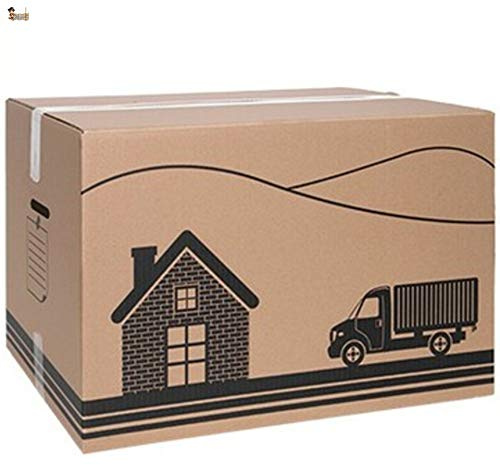 BricoLoco Lote 10 Cajas de cartón para almacenaje, mudanza, embalaje, ropa, envíos paquetes, archivo, ordenación. Multiusos. Tamaño grande 80x40x40 cms. Con asas.