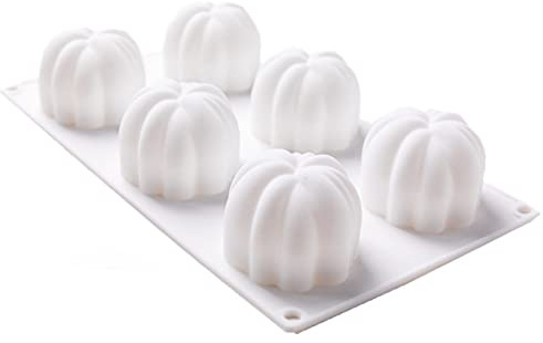 6 Fori Strumento Mini Stampi da Forno per Zucca di Halloween, per Torta 3D, Strumenti di Cottura in Silicone per Mousse Dolci Muffin Cioccolato Sapone