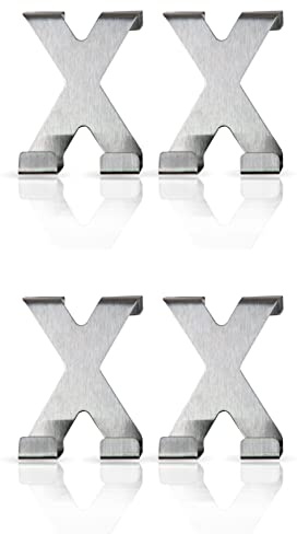 Bestlivings Türhaken zum einhängen, 4er Set (8 Haken) - Garderoben - Haken für 2cm Türfalz, Fensterhaken Metall ohne Bohren Kleben, Kinderzimmer, Flur, Küche