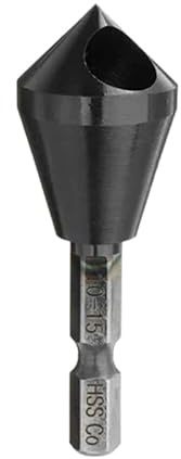 GRONGU 1PC M35 Cobalt Countersink Drill Bit Set, 1-4/2-5/5-10/10-15mm, HRC89 TiAlN, Hex Shank, Alloy-Steel, Metal Surface, Spiral Flute
