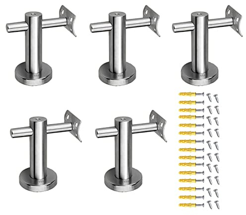 Samnuerly Soportes de barandilla de Escalera Soporte de Acero Inoxidable, Soporte de barandilla de barandilla montado en la Pared de Altura Ajustable, Tornillos de Soporte de barandilla de Acero INOX
