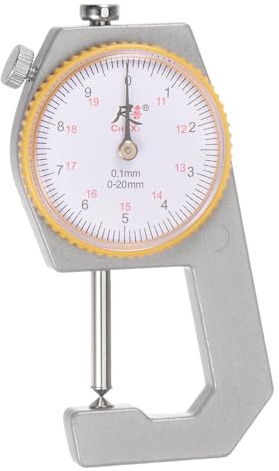 QUARKZMAN Quadrante Spessore Calibro 0-20mm Spessore Collaudatore Calibro | Cuspide Testa, 0,01mm, Meccanico, per Misurare Foglio Metallo Indurire Bordo