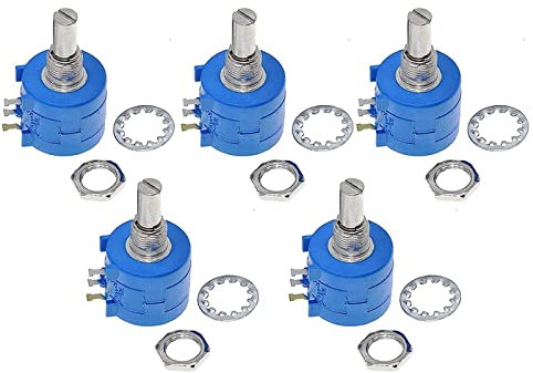5 STÜCKE 3590S-2-103L 3590S Potentiometer 100/200/500/1K/2K/5K/10K/20K/50K/100K Ohm 10-Gang Drahtgewickelter Präzisions-Einstellbarer Widerstand (Size : 100 Ohm)