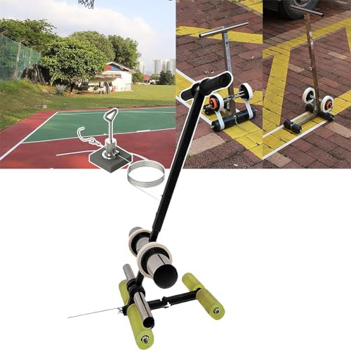Outil De Marquage Ligne Ruban + Kit De Cercle Dessin, Largeur RéGlable (4-28 Cm), Corps En Acier Inoxydable – Outil De Marquage Au Sol à PousséE Manuelle, Terrains De Basket-Ball